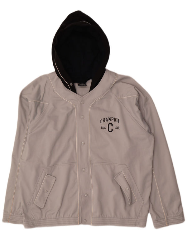 Champion Veste de survêtement à capuche graphique pour homme XL Gris Colorblock