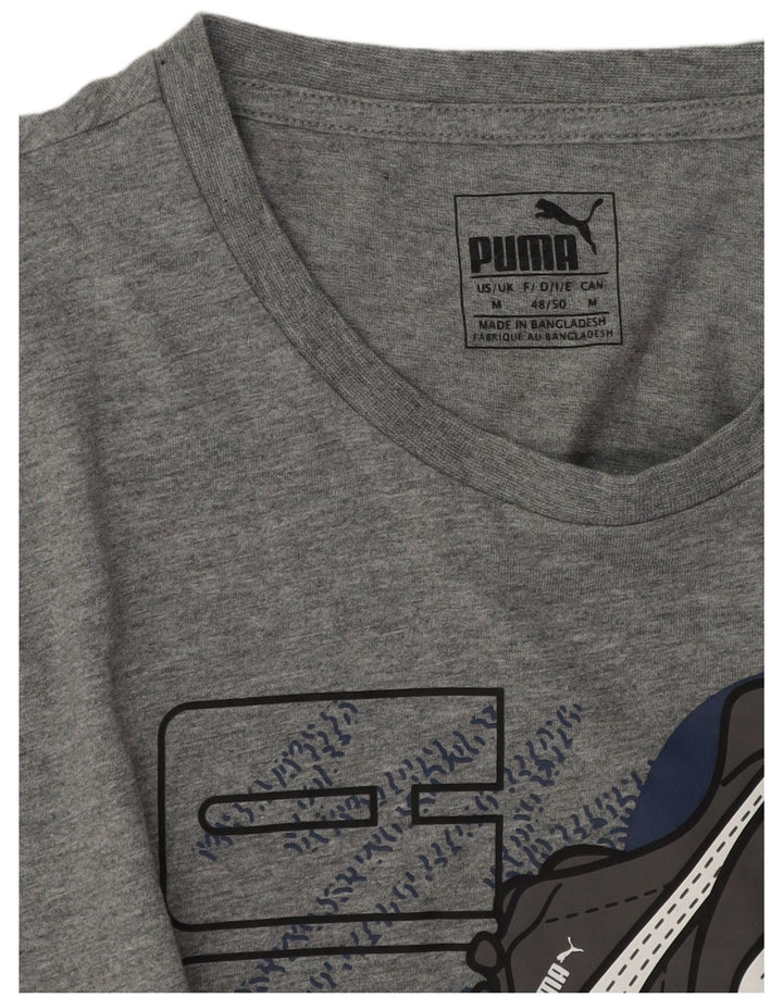 Puma Tee-Shirt Graphique Homme Gris Moyen Moucheté