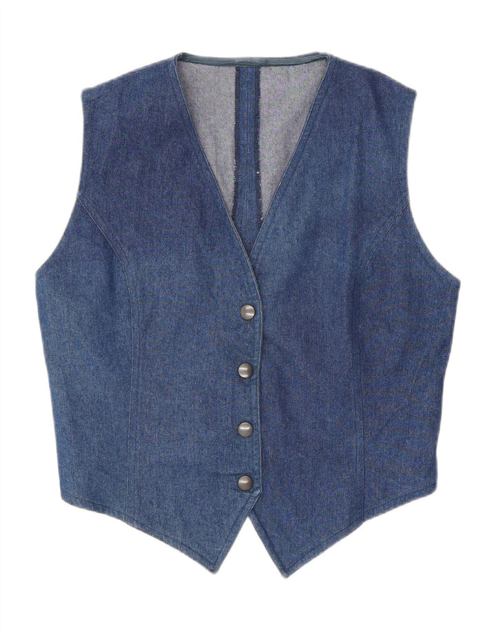 gilet en denim femme vintage UK 12 Bleu moyen
