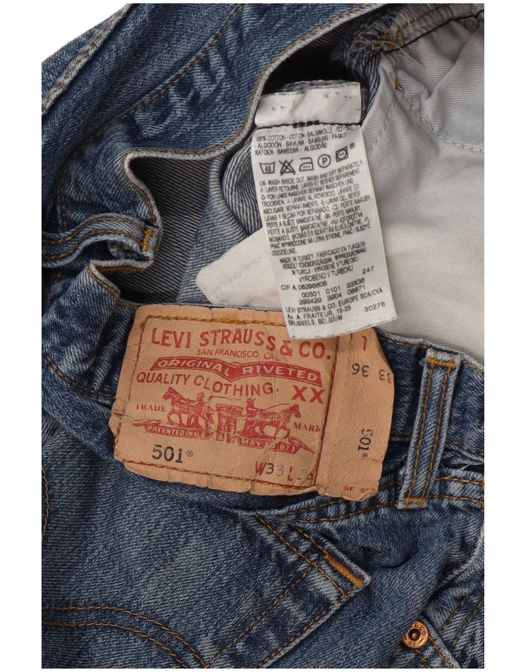 Levi's Jean Droit 501 Homme Bleu W33 L36 Coton