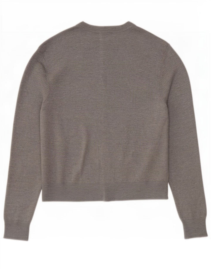 Marks & Spencer Pull Cardigan pour Femme UK 12 Gris Moyen