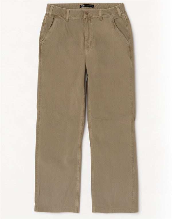 Zara Jean taille haute femme EU 38 Small W28 L29 coton kaki