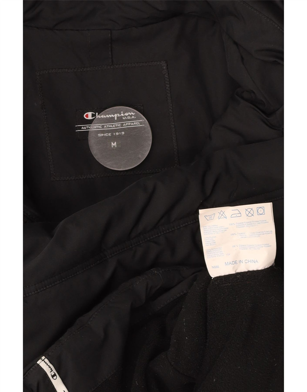 CHAMPION Veste matelassée à capuche pour femme UK 14 Medium Noir Polyester