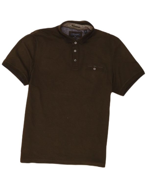 Ted Baker Polo à manches courtes pour homme Taille 5 XL Vert Coton