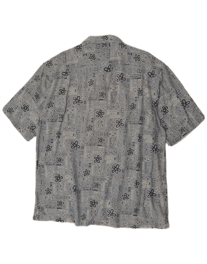 Columbia Chemise à Manches Courtes Homme Grand Bleu Floral Coton