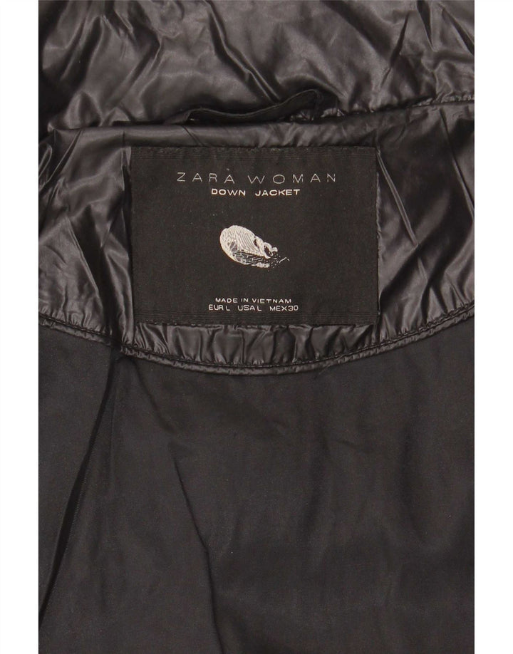Zara Veste matelassée pour femme UK 14 Large Noir