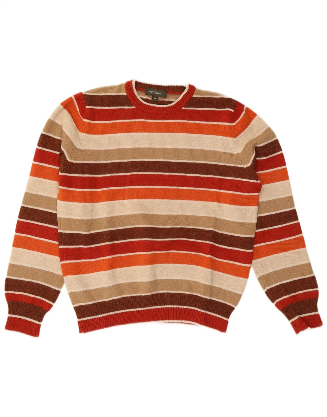 Henry Cottons Pull Col Ras du Cou Homme Rayé Multicolore Moyen