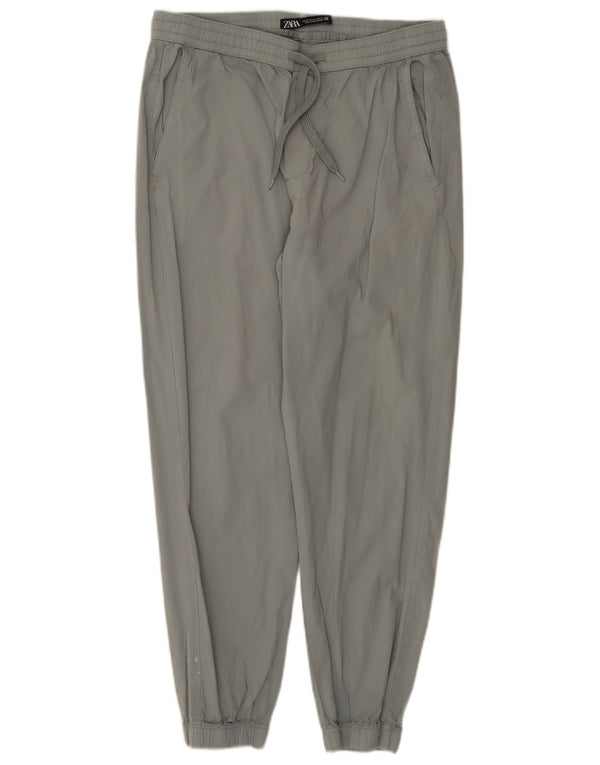Zara Pantalon de jogging taille haute pour femme UK 14 Medium W31 L26 Gris Coton