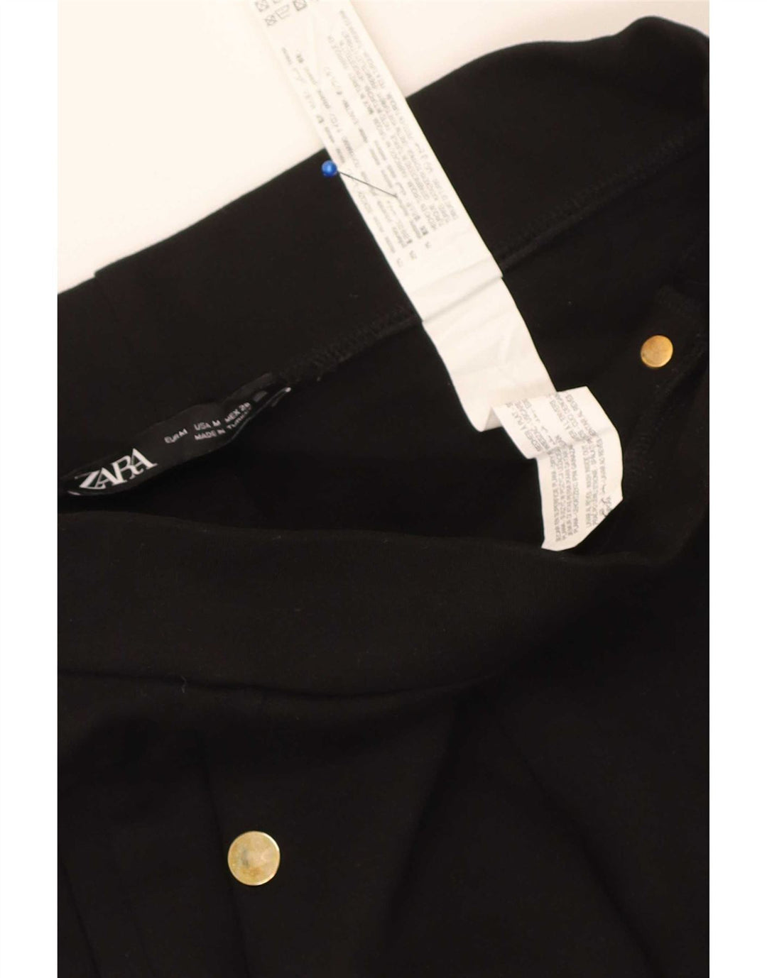 Zara Femme Pantalon Court Slim Moyen W28 L25 Viscose Noir