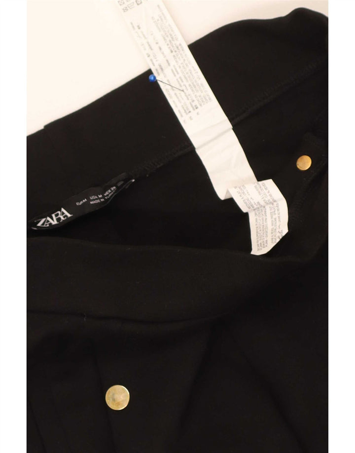 Zara Femme Pantalon Court Slim Moyen W28 L25 Viscose Noir
