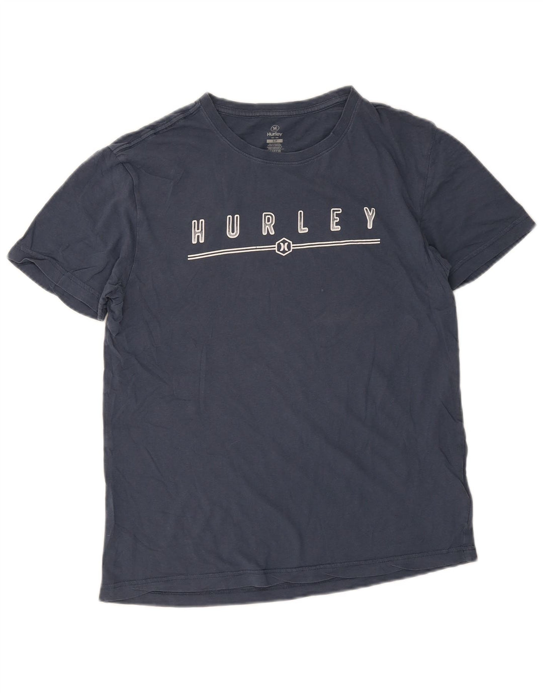 Hurley Mens Graphic T-Shirt Top Small Bleu Marine Coton