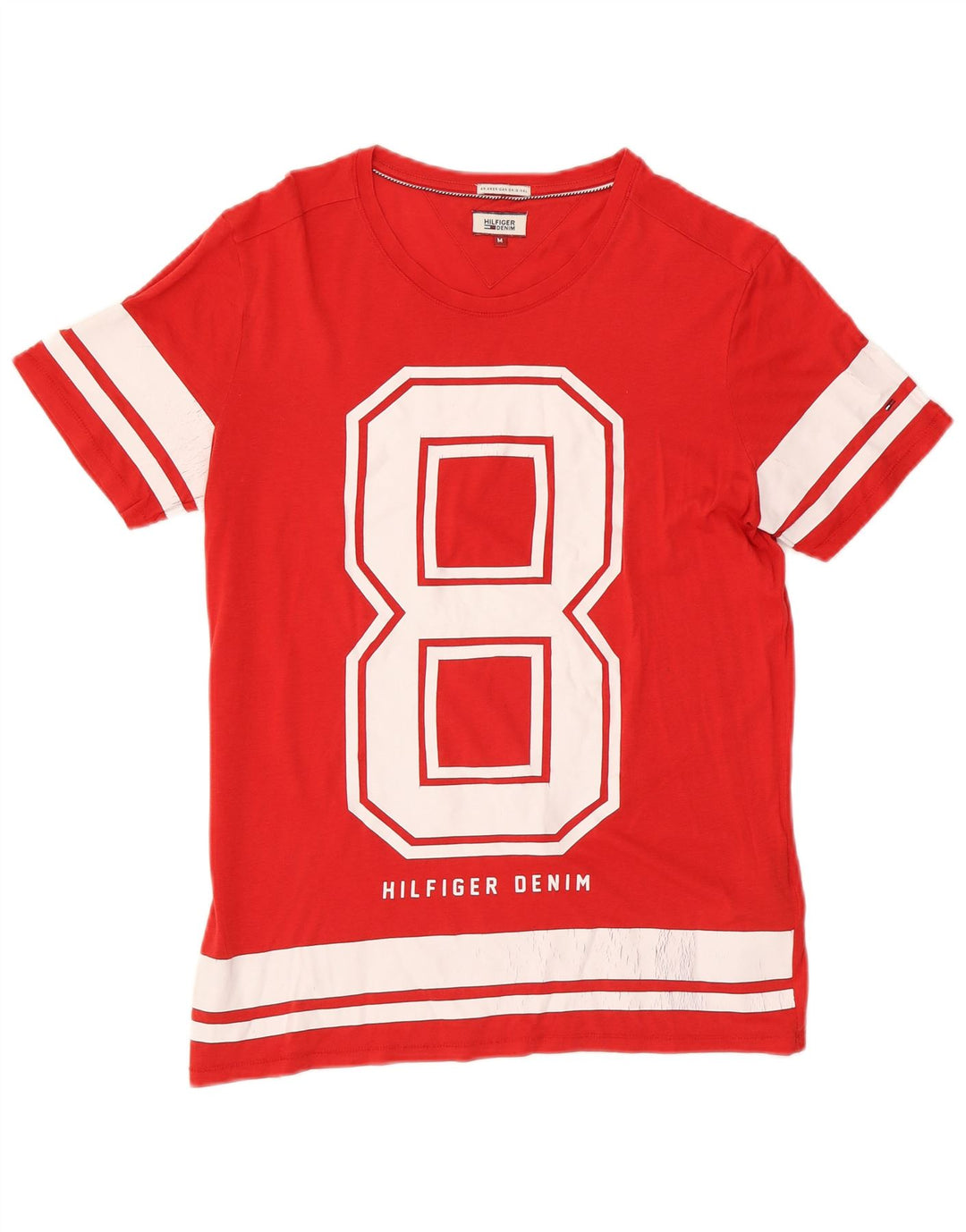 Tommy Hilfiger T-Shirt Graphique Homme Rouge Moyen Coton
