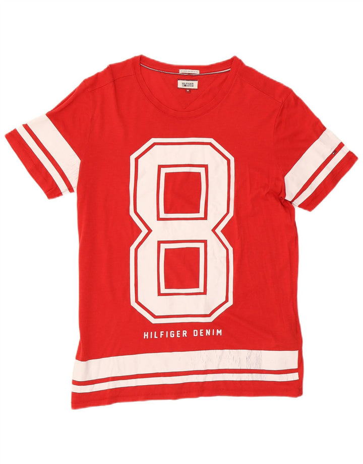 Tommy Hilfiger T-Shirt Graphique Homme Rouge Moyen Coton