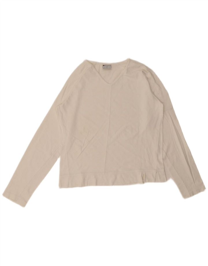 Champion Haut à manches longues pour femme UK 44 Coton blanc moyen