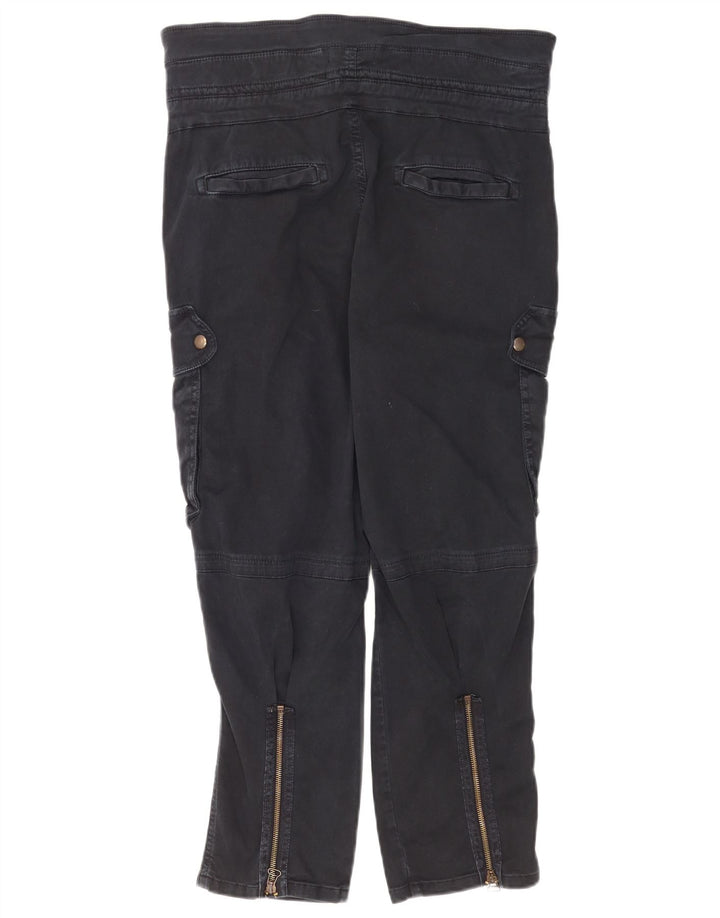 Zara Pantalon cargo court pour femme Medium W28 L25 Bleu marine Coton