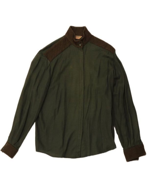 PANCALDI & B Chemisier militaire pour femme UK 44 Vert moyen Colourblock