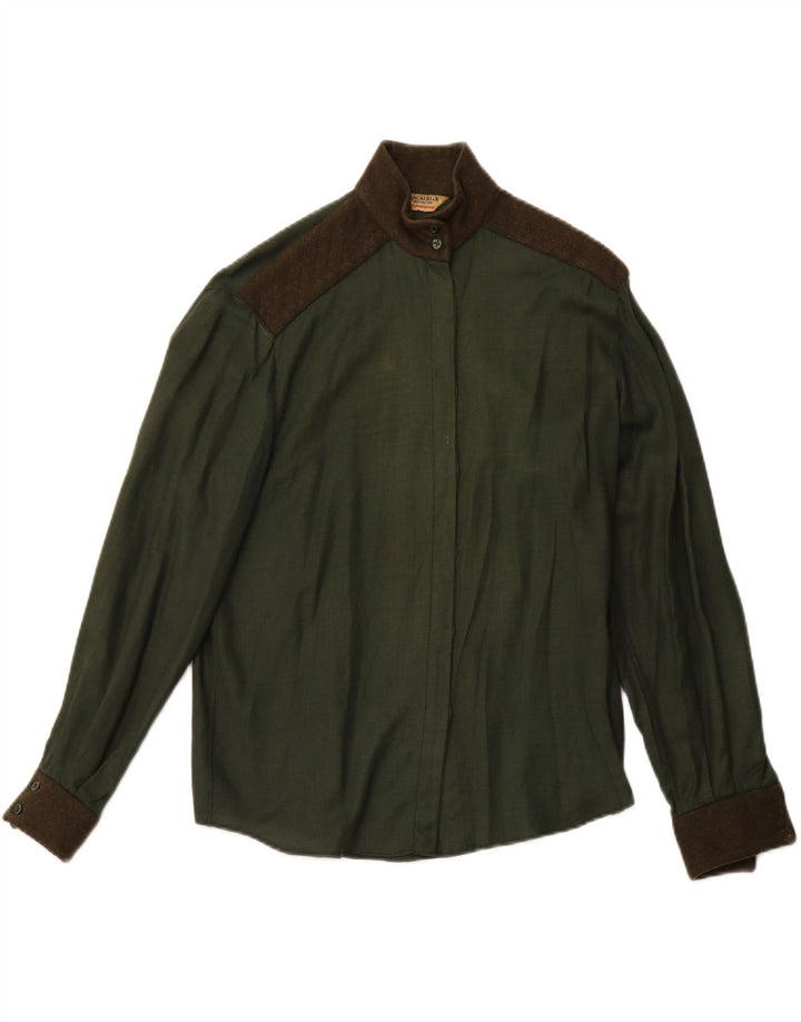 PANCALDI & B Chemisier militaire pour femme UK 44 Vert moyen Colourblock