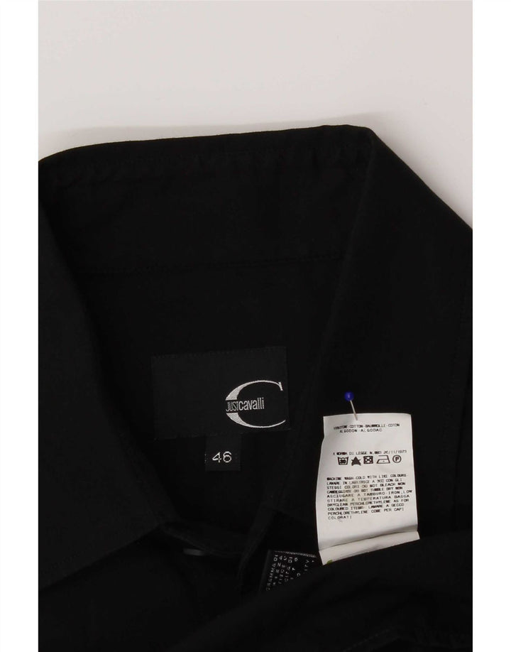 Just Cavalli Chemise formelle pour homme IT 46 Petit coton noir