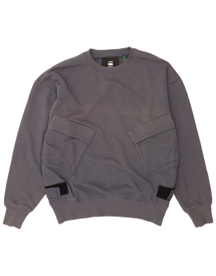 G-Star Homme Sweatshirt Jumper Large Gris Coton