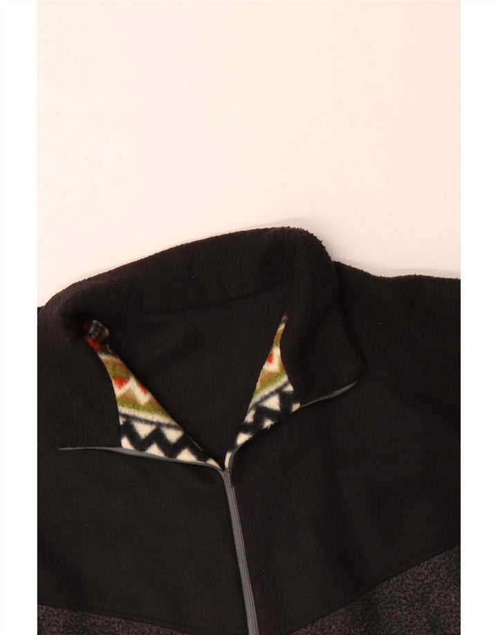 VINTAGE Pull polaire à col zippé pour homme 4XL Argyle/diamant multicolore