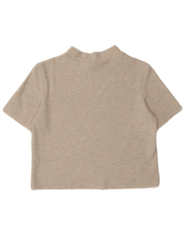 Zara Femme T-Shirt Top UK 14 Beige Moyen Moucheté