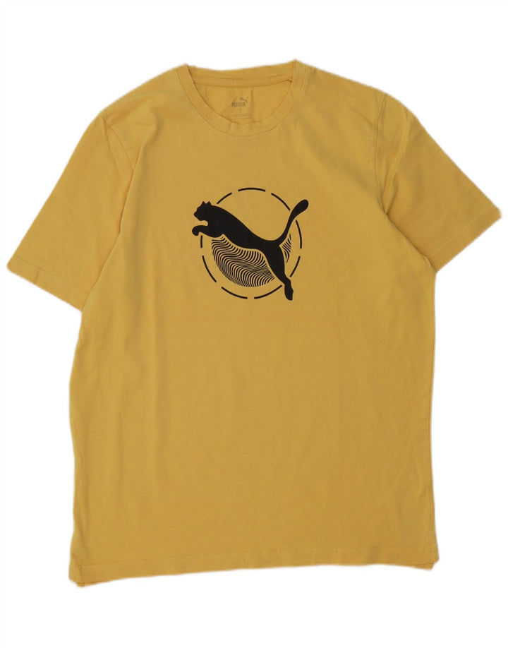 PUMA T-shirt graphique pour hommes, grand, jaune, coton