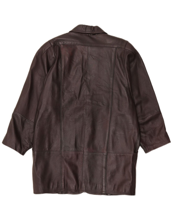 manteau en cuir surdimensionné femme vintage EU 38 Brun moyen