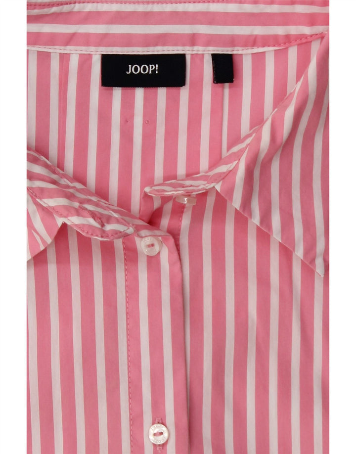JOOP Chemisier à manches 3/4 pour femme UK 14 en coton à fines rayures rose moyen