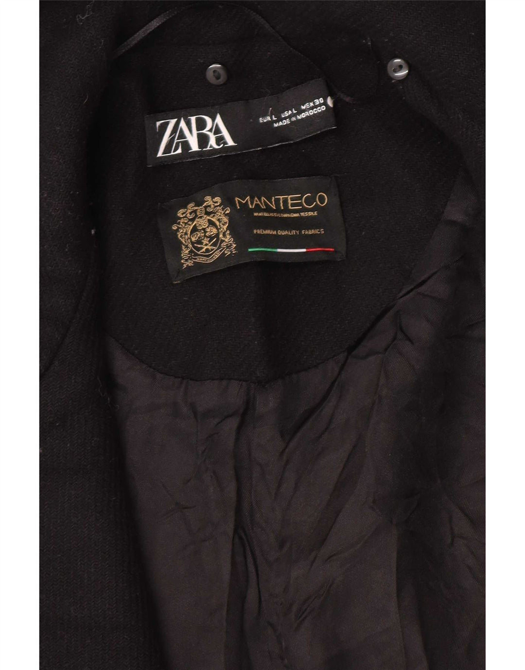 Zara Manteau ouvert pour femme UK 16 Large Noir
