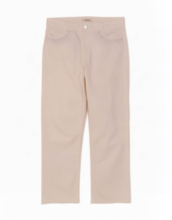 Marks & Spencer Jean droit pour femme UK 14 Large W32 L29 Coton blanc