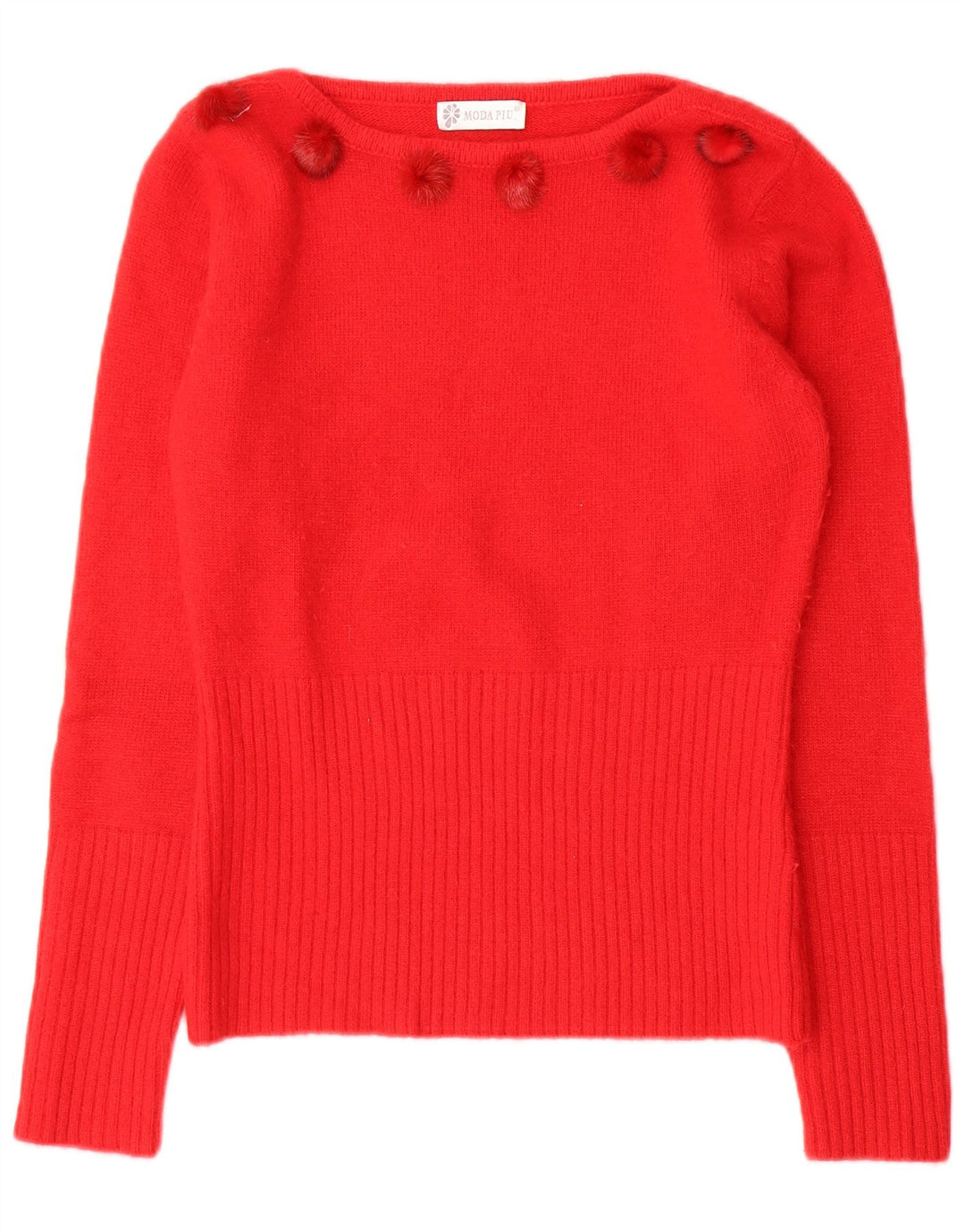 Moda Piu Pull col bateau femme IT 41 laine rouge moyen