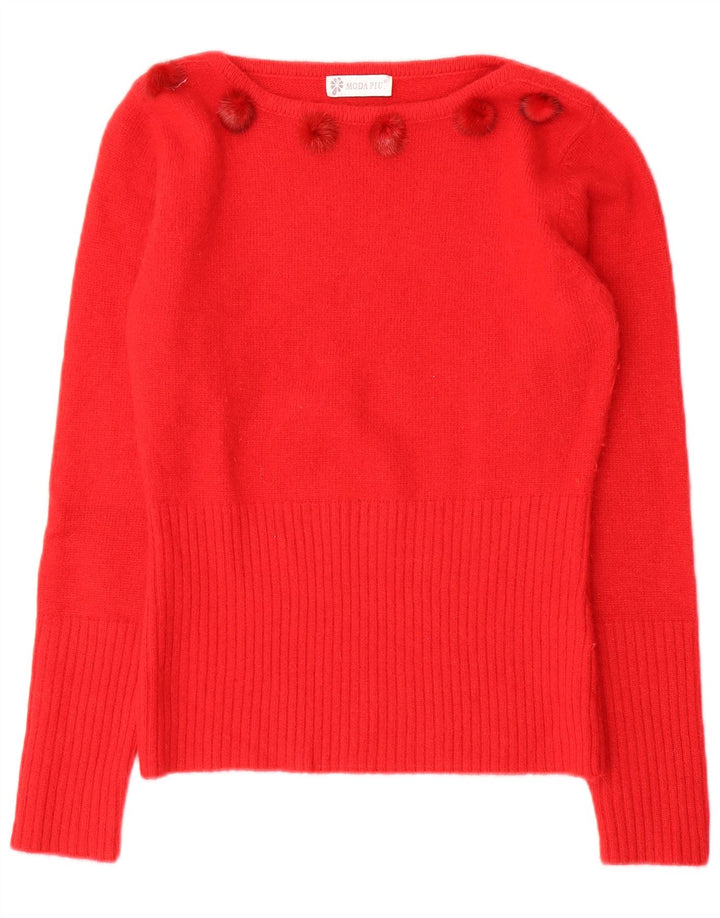 Moda Piu Pull col bateau femme IT 41 laine rouge moyen