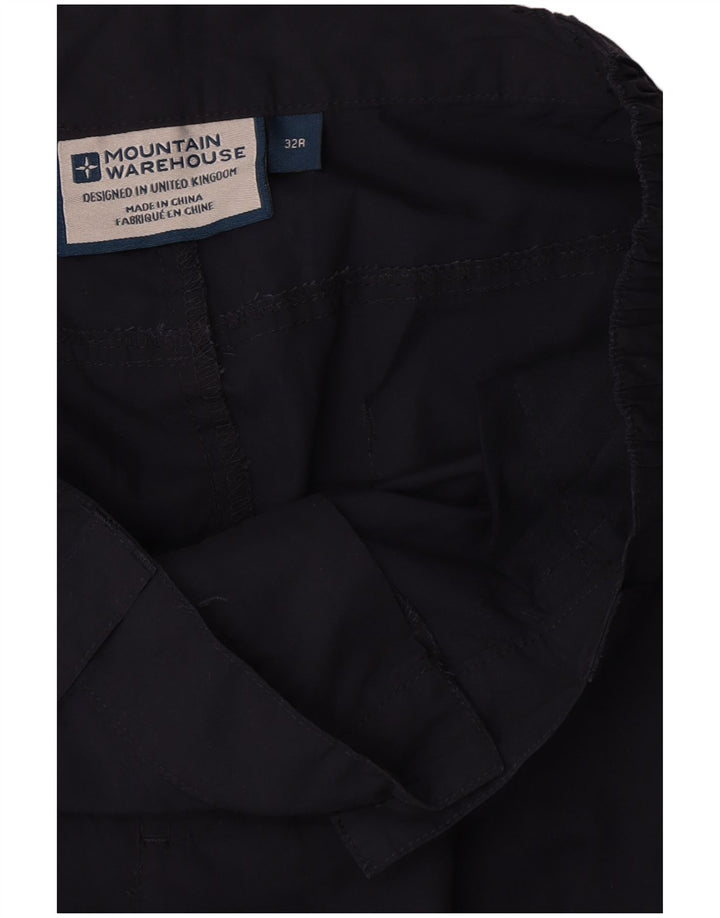 Mountain Warehouse Pantalon Cargo Droit Homme W32 L32 Bleu Marine Polyester
