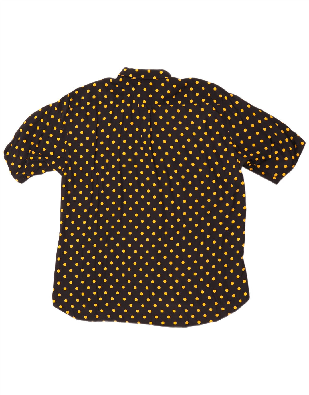 VINTAGE Chemise à manches courtes pour homme Noir moyen à pois
