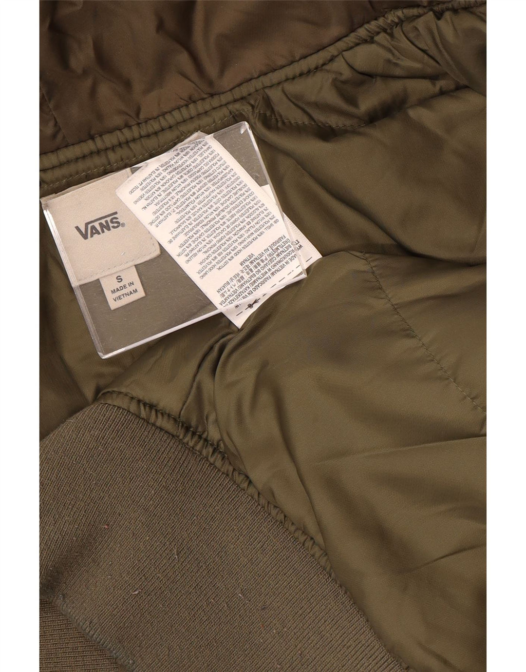 Vans Veste bomber à capuche pour homme UK 36 Petit Kaki Colorblock Polyester