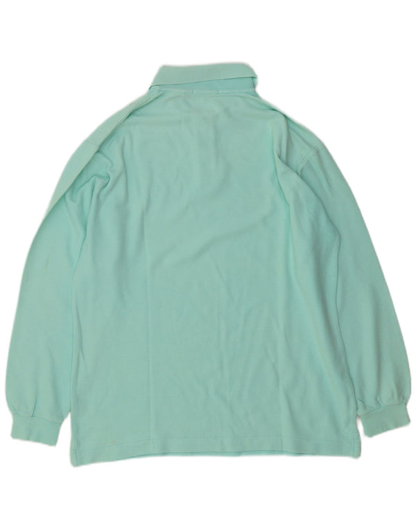 Fila Polo à manches longues homme IT 48 coton turquoise moyen