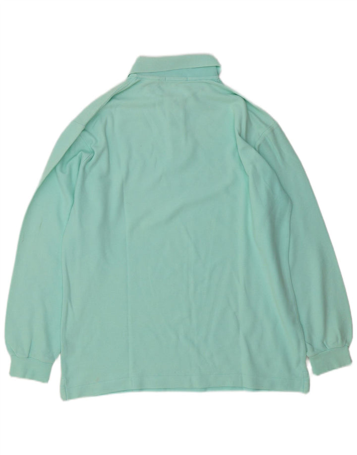 Fila Polo à manches longues homme IT 48 coton turquoise moyen