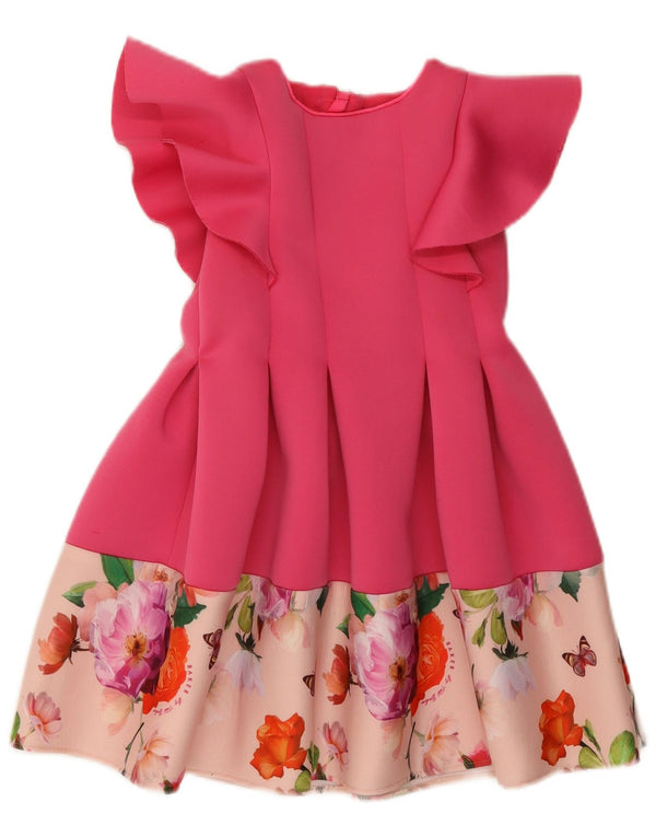TED BAKER Robe trapèze pour filles 5-6 ans Rose Floral Polyester