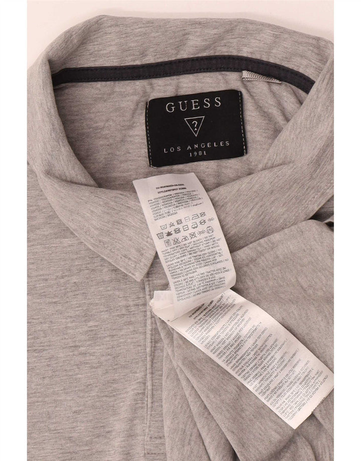 Guess Polo Homme UK 42 Large Gris Coton