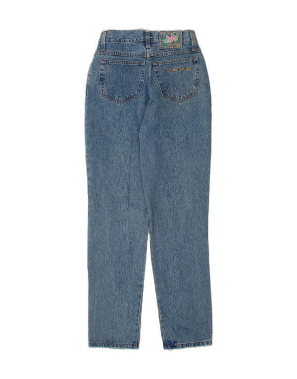 VINTAGE Jean fuselé femme IT 44 Medium W28 L31 Bleu Coton