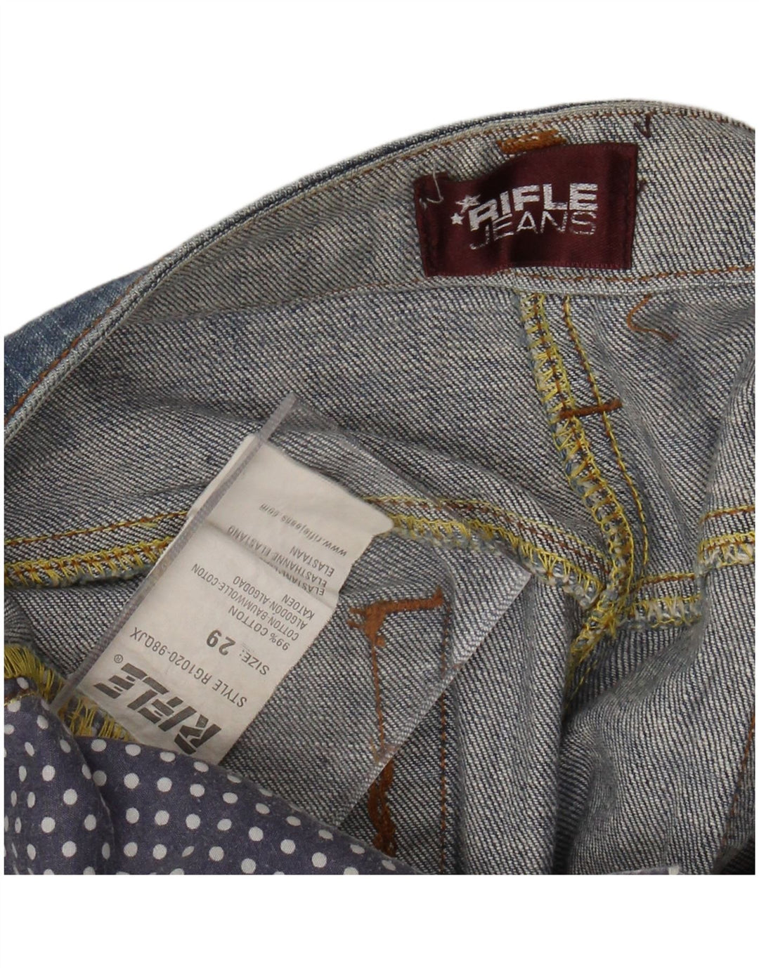 RIFLE Femme Mini Jupe En Jean W29 Bleu Moyen Coton