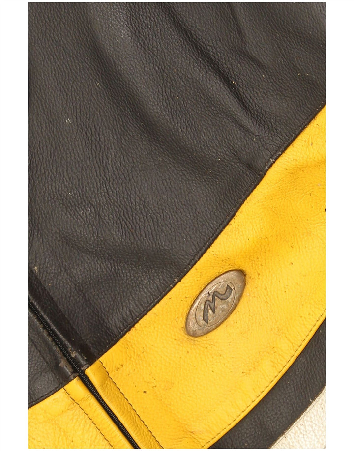 M Tech Veste de moto en cuir pour homme IT 54 XL Noir Colourblock