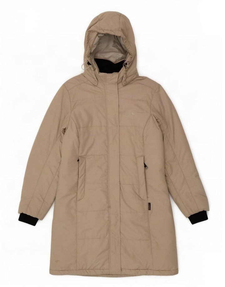 Jack Wolfskin Manteau rembourré à capuche pour femme UK 12/14 Polyester beige moyen