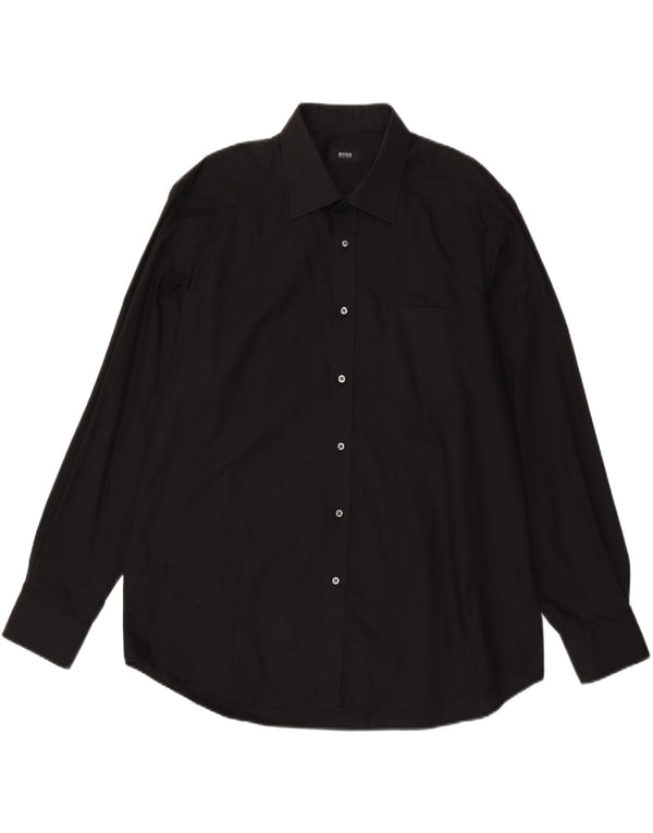 Hugo Boss Chemise Homme Taille 45 17 3/4 XL Coton Noir