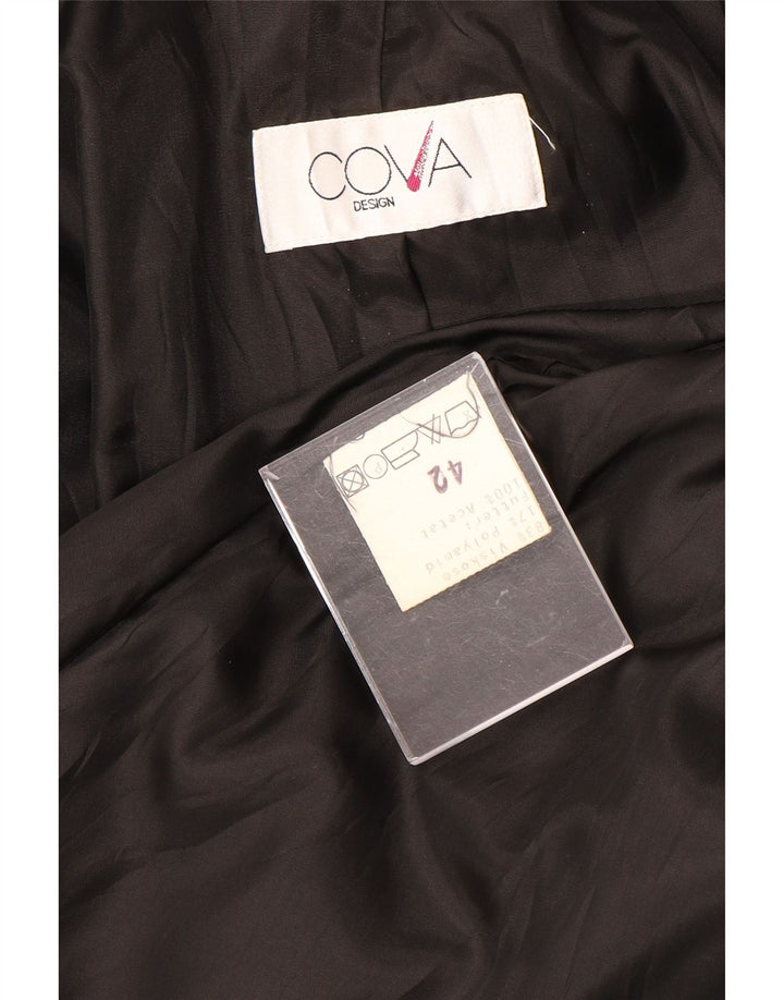 vintage Femme Oversize Double Breasted Manteau IT 42 Viscose Gris Moyen