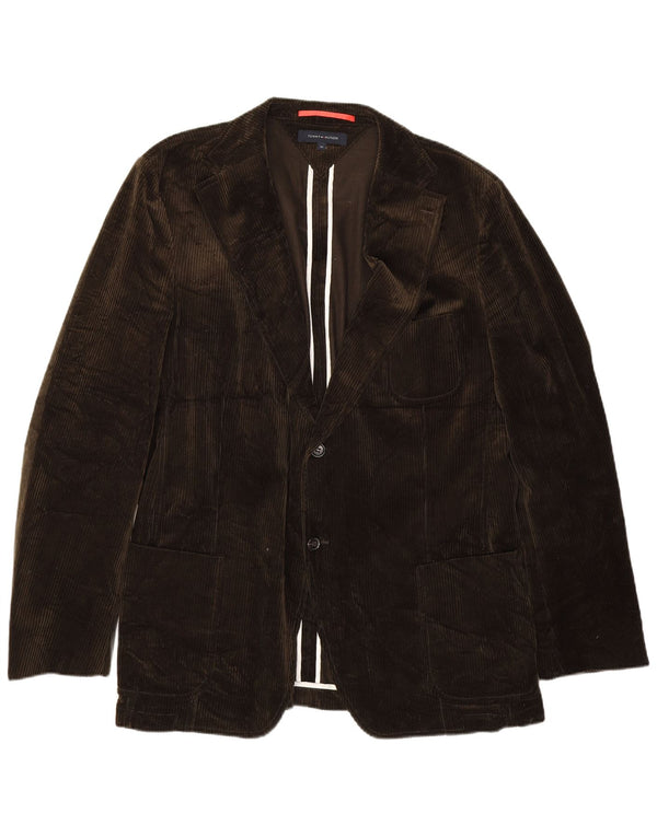 Tommy Hilfiger Veste blazer en velours côtelé à 2 boutons pour homme IT 56 3XL Kaki Coton