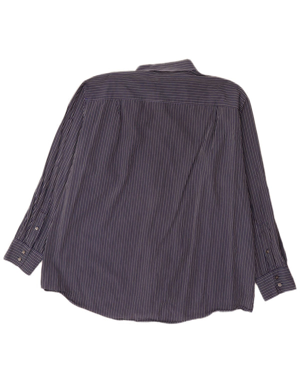 Calvin Klein Jeans Chemise Homme Taille 18 2XL Bleu Marine Pinstripe Coton