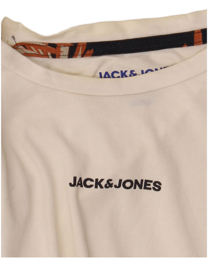 Jack & Jones T-Shirt Regular Fit Graphique Homme Blanc Floral Moyen