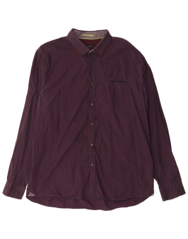 Ted Baker Chemise Homme Taille 6 2XL Violet Vichy Coton