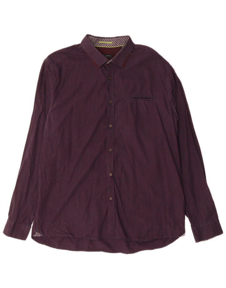 Ted Baker Chemise Homme Taille 6 2XL Violet Vichy Coton